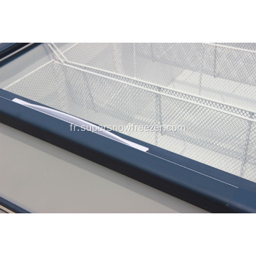 Réfrigérateur-congélateur de supermarché à porte coulissante en verre